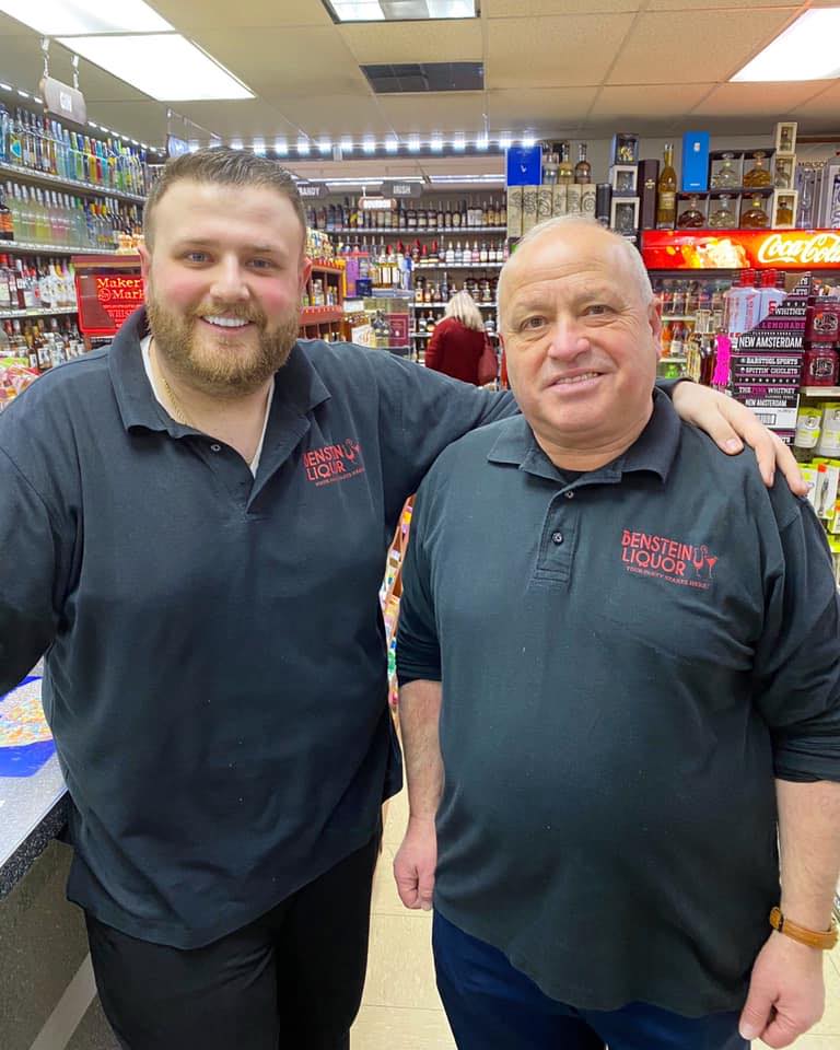 Fady and John, owners of Benstein Liquor, inside the store